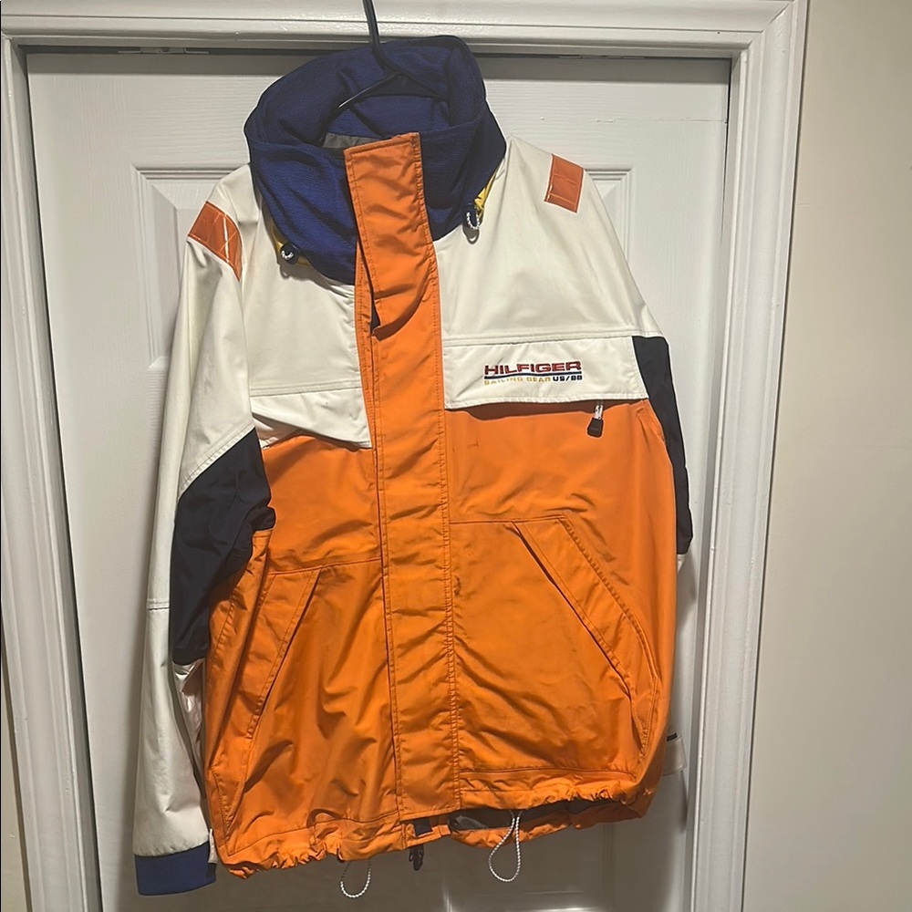 Tommy Hilfiger Orange and White Ski Jacket